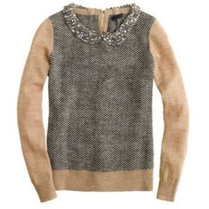 J Crew Collection NWOT Crystal collar herringbone
